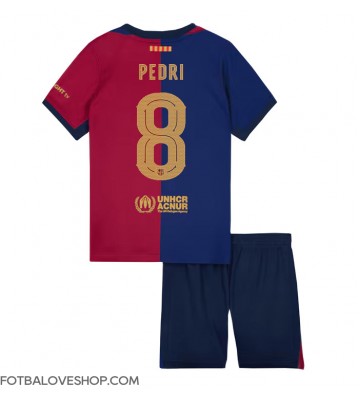 Barcelona Pedri Gonzalez #8 Dětské Domácí Dres 2024-25 Krátký Rukáv (+ trenýrky)